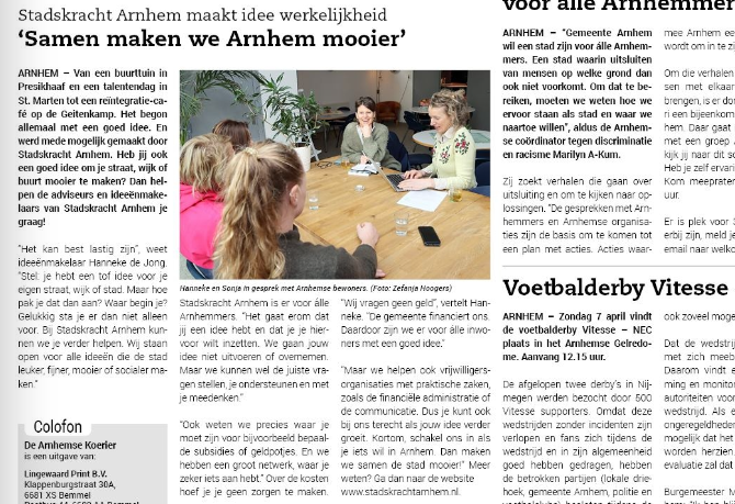 Stadskracht Arnhem in de media!